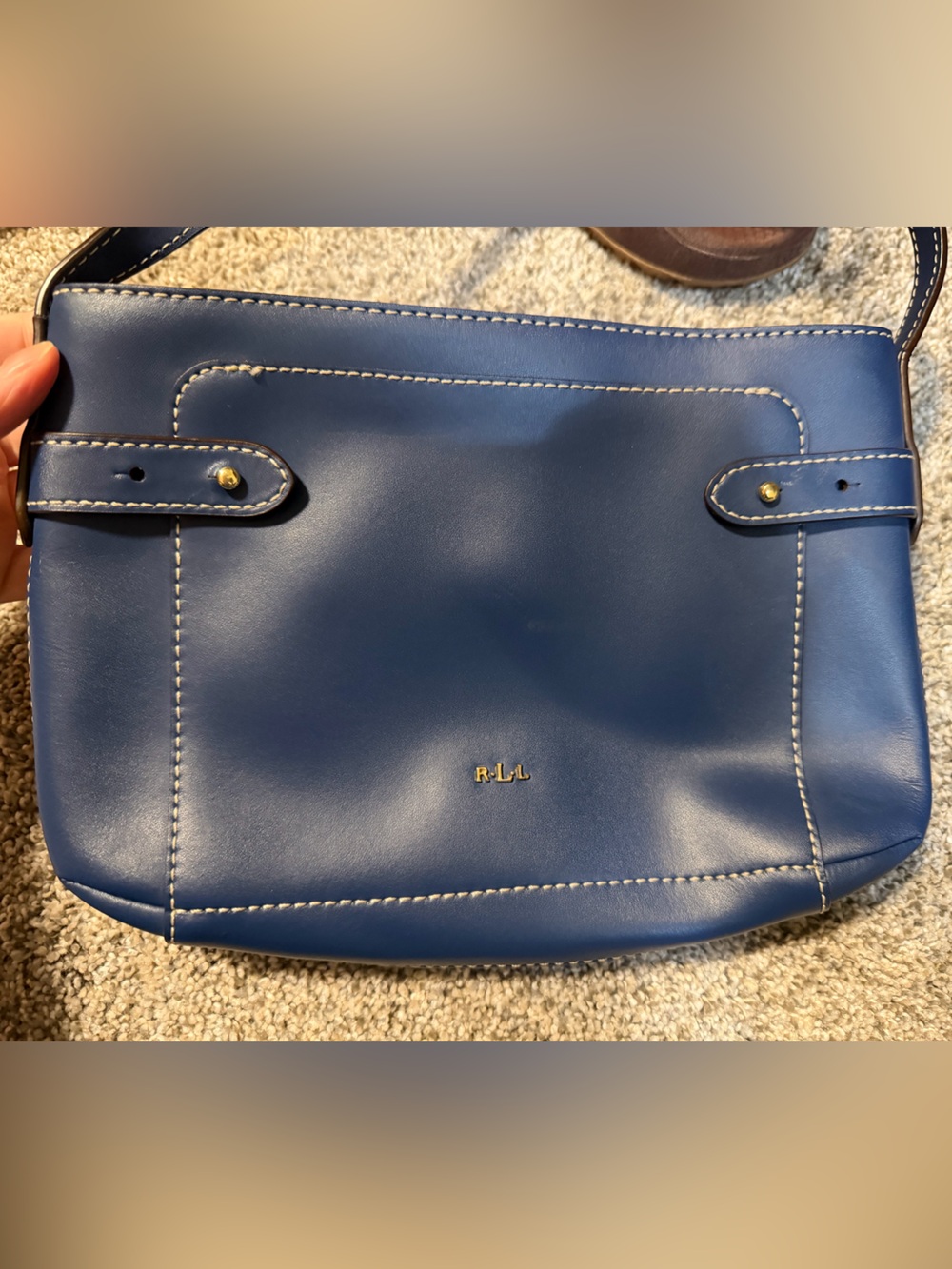 Ralph Lauren Blue Leather Shoulder Bag